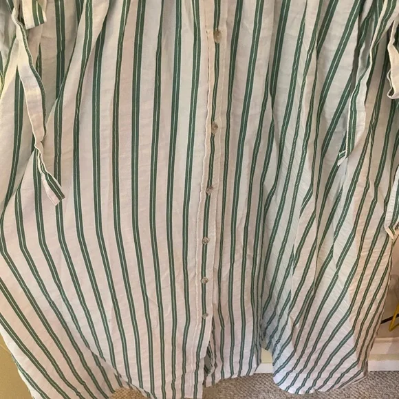 Universal Thread Green and White Long Sleeve Shirt Dress - Picture 7 of 10